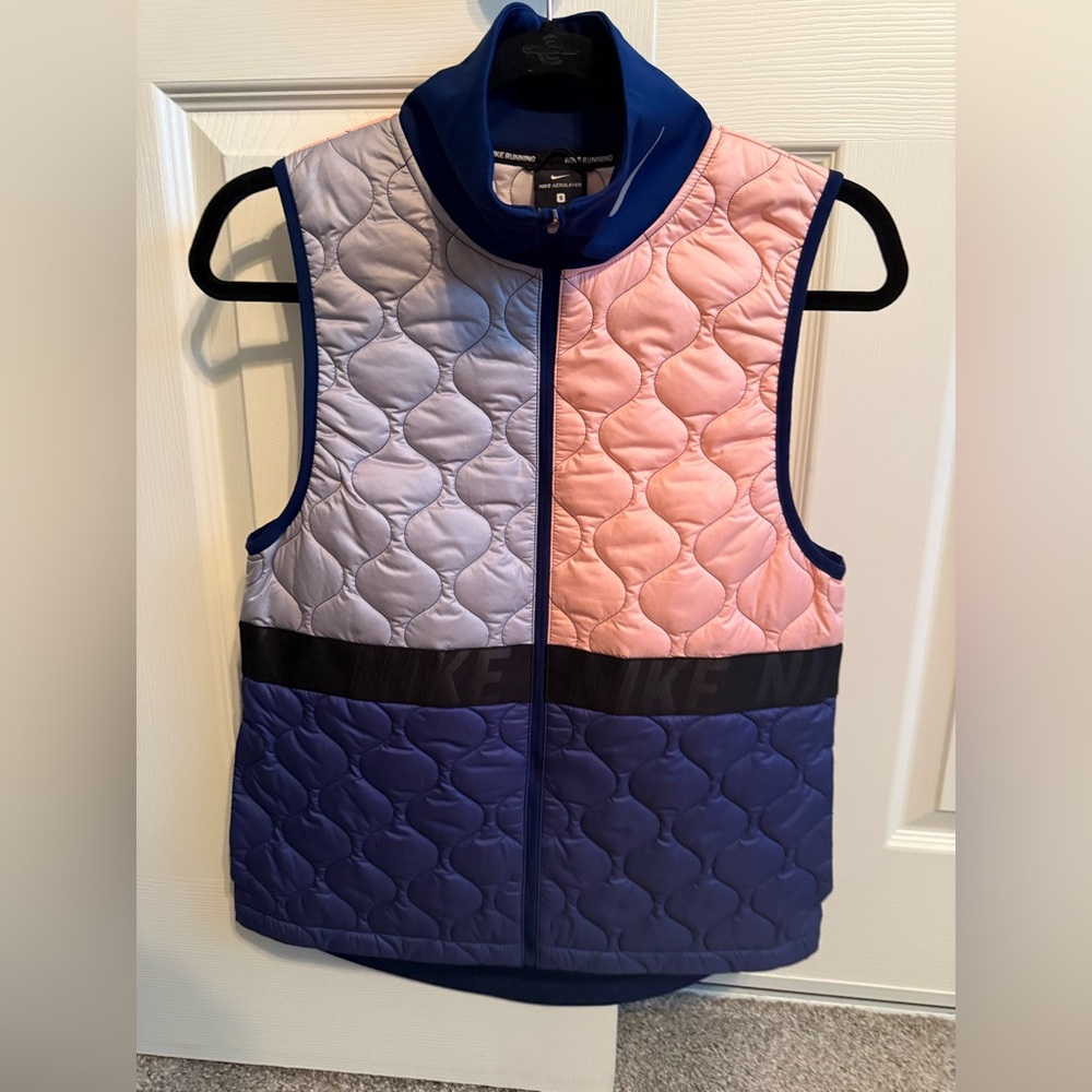 Nike Women's Colorblock Quilted Vest - Pink, Blue, and Purple
